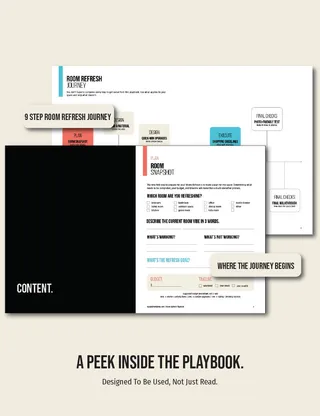 Room Refresh Playbook before and after spread