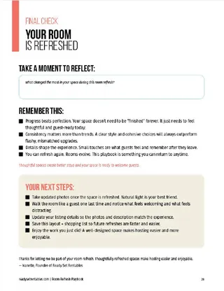 Room Refresh Playbook final room setup example