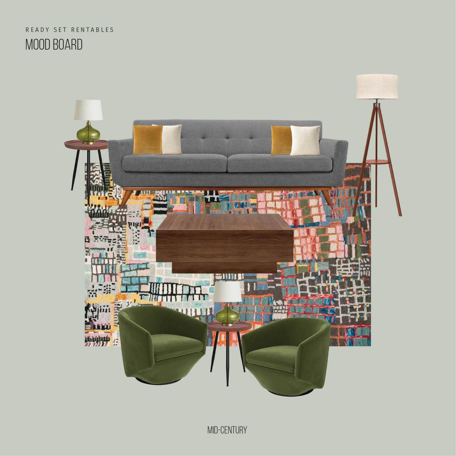 Mid-Century Living Room Look